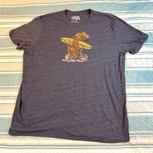 Lucky Brand Graphic Bear with Surfboard tee Gray Size XXl